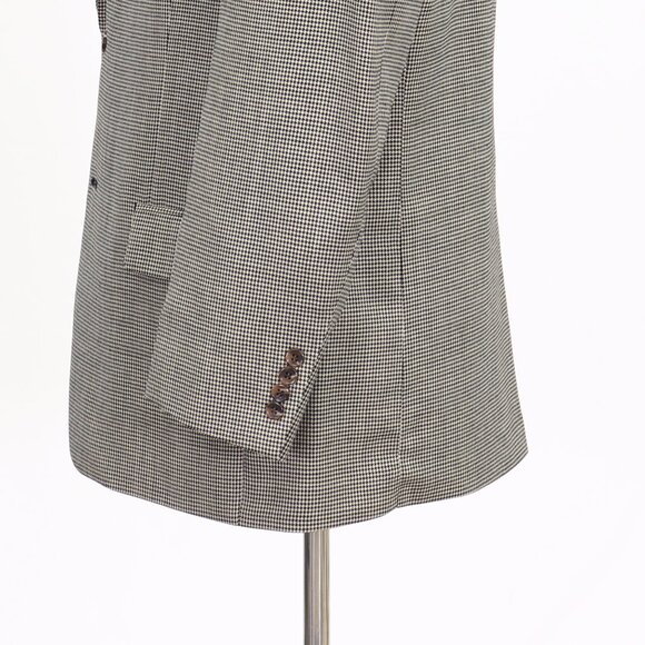 Bill Blass 44R Beige Blazer Sport Coat Jacket 2-Button Houndstooth T480 - Picture 6 of 11